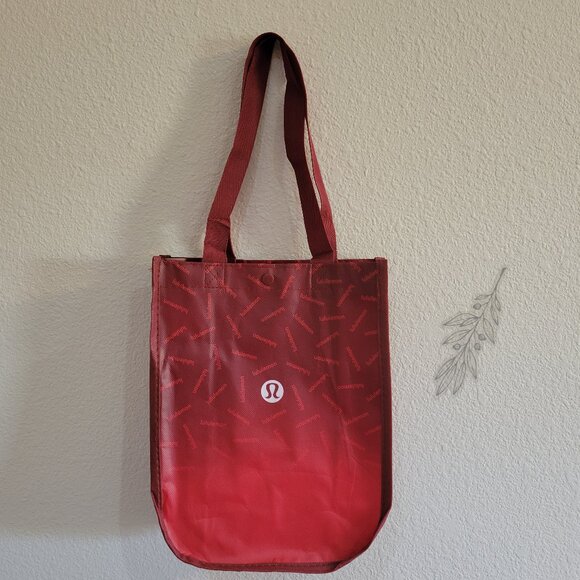 Small Lululemon Athletica Red Ombre Reusable Tote Bag - Picture 1 of 4